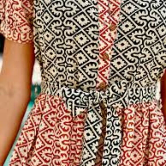 Just Darviny Ibiza Short Dress Chocolate/Cherry - Picture 1 of 6